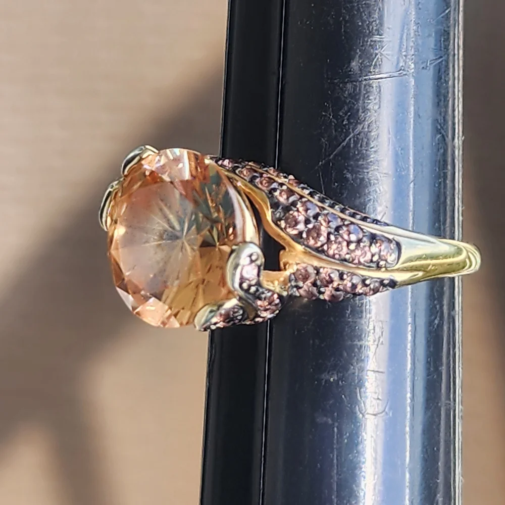 Bella Luce Simulate Champagne And Mocha Diamonds 18k Gold Over Sterling Silver